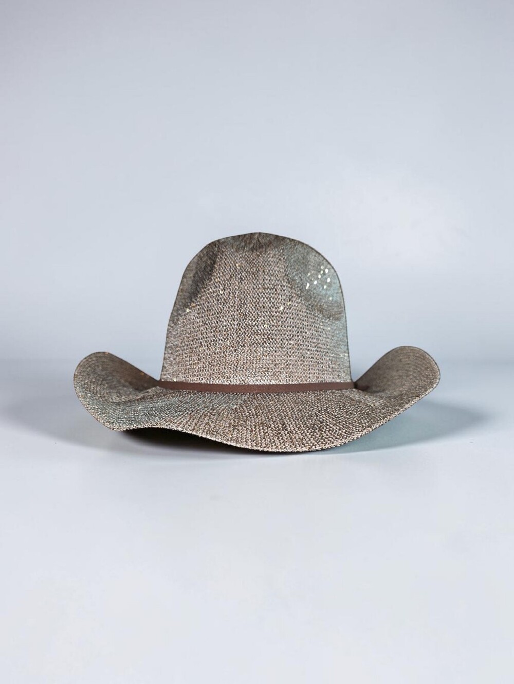 Nwt MADD HATTERS Straw Cow Girl  Hat with Brown Band - Neutral Beige